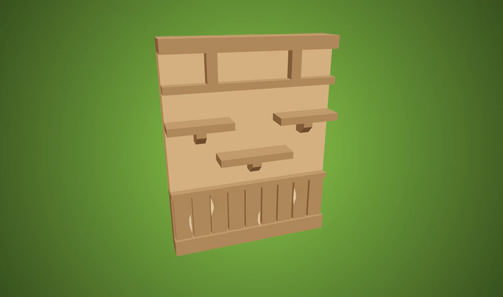 Wall with Shelves