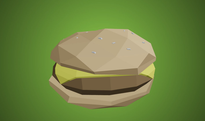 Cheeseburger low-poly 3D model